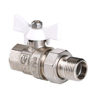 Кран шаровой VALTEC BASE с полусгоном и белой ручкой VT.227.NW