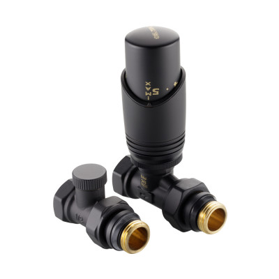 Комплект терморегулирующего оборудования для радиатора прямой, черный VT.046.BR